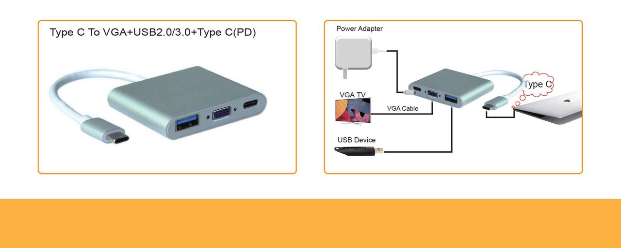 type cһתusb+vga+type-c(PD)